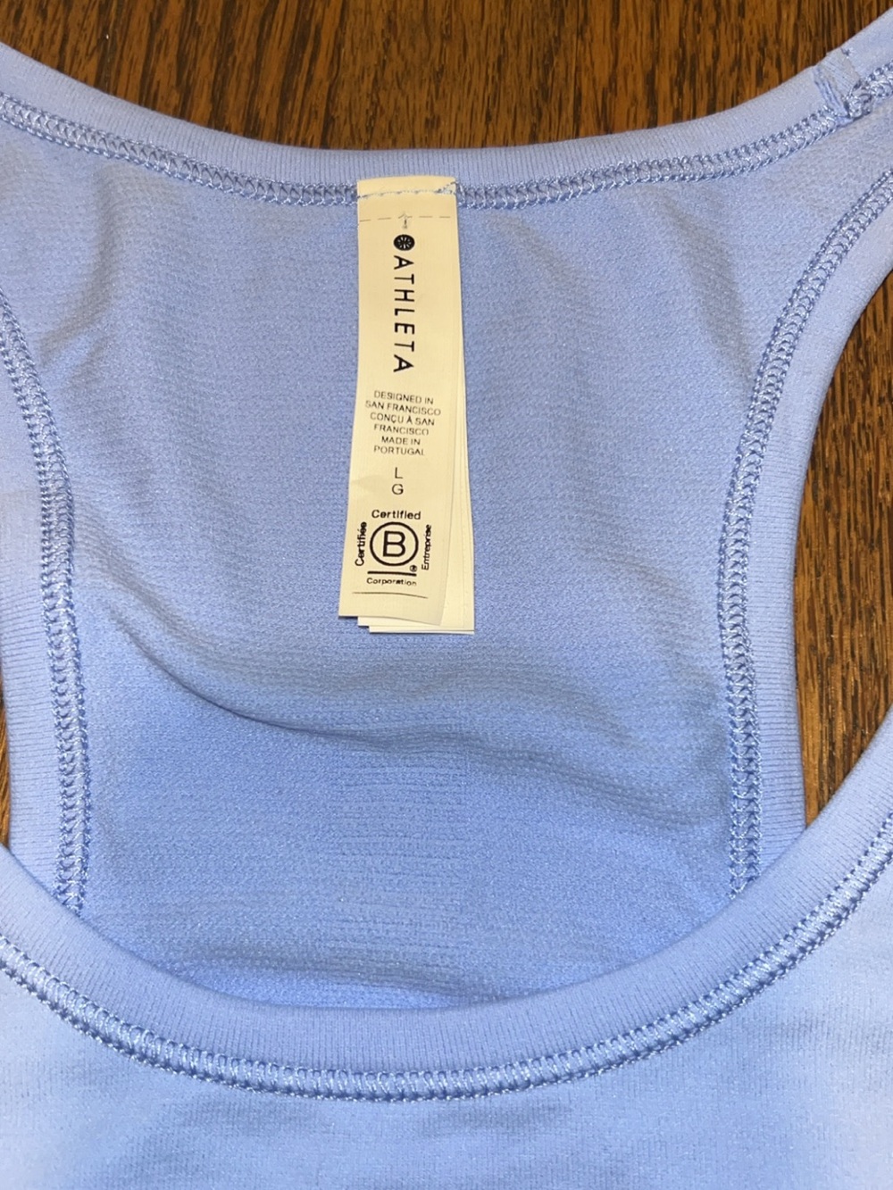 Athleta Speedlight Seamless Tank NWT Periwinkle Blue Size Large Athletic Top - Picture 3 of 5